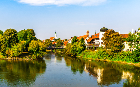 Der Zusammenfluss von Donau und Wörnitz bei Donauwörth