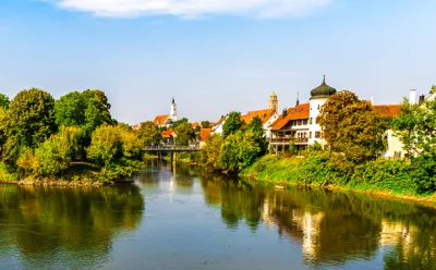 Der Zusammenfluss von Donau und Wörnitz bei Donauwörth