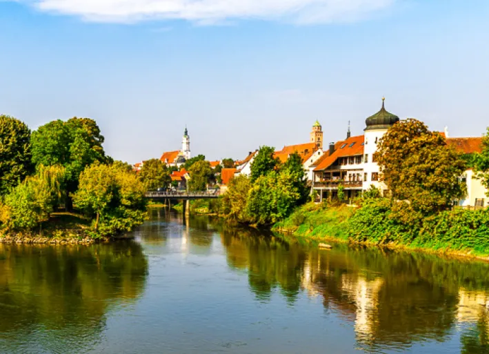 Der Zusammenfluss von Donau und Wörnitz bei Donauwörth