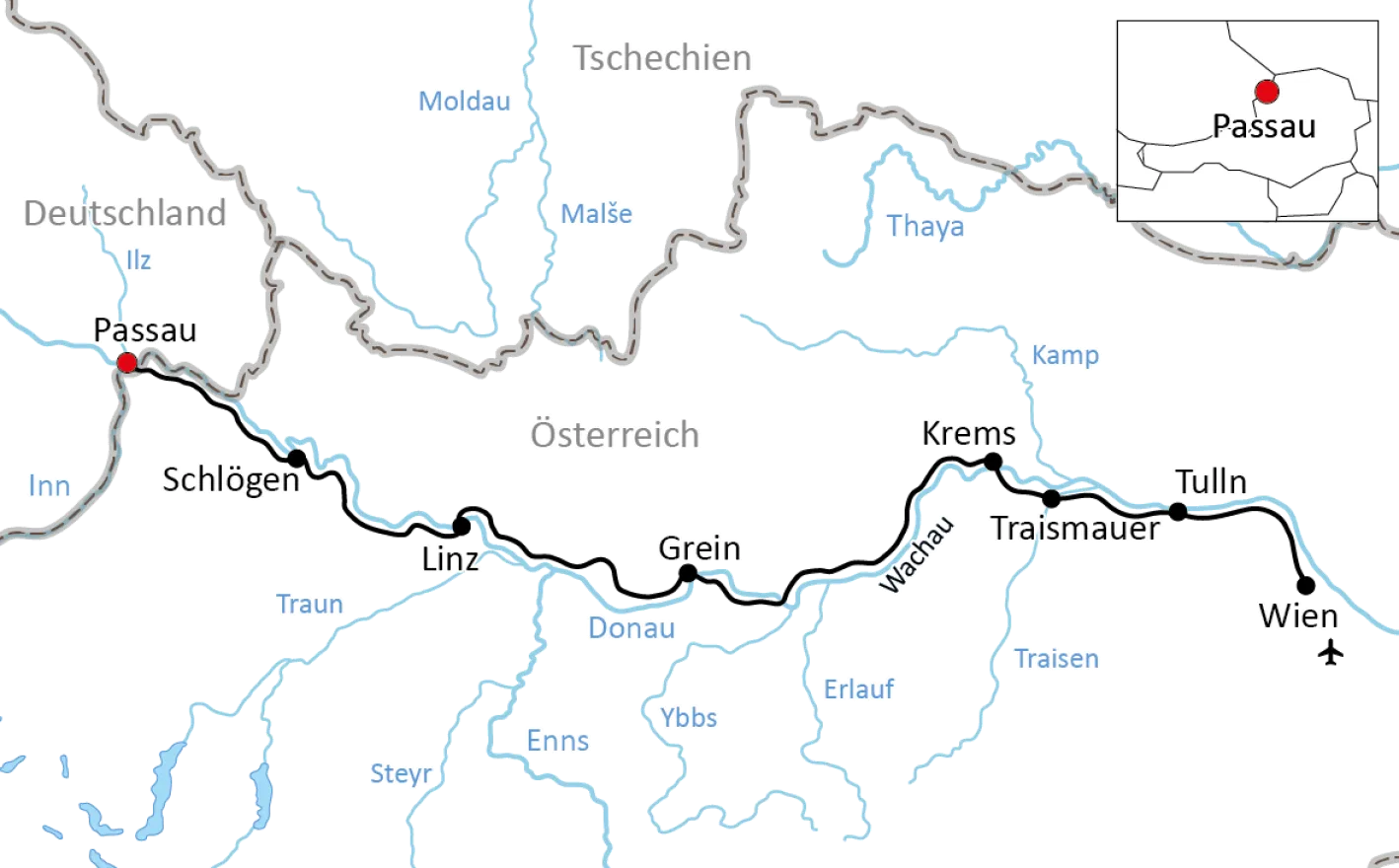 Von Passau nach Wien in 8 Tagen